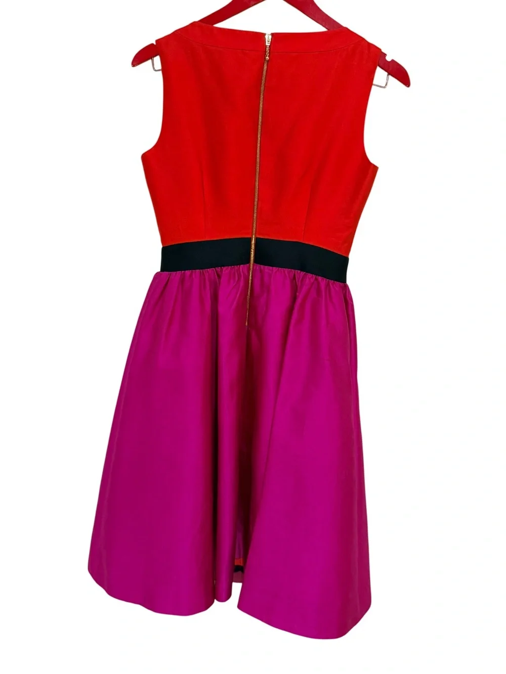 Kate Spade New York Red Pink Color Block Fit & Flare Dress Size 0